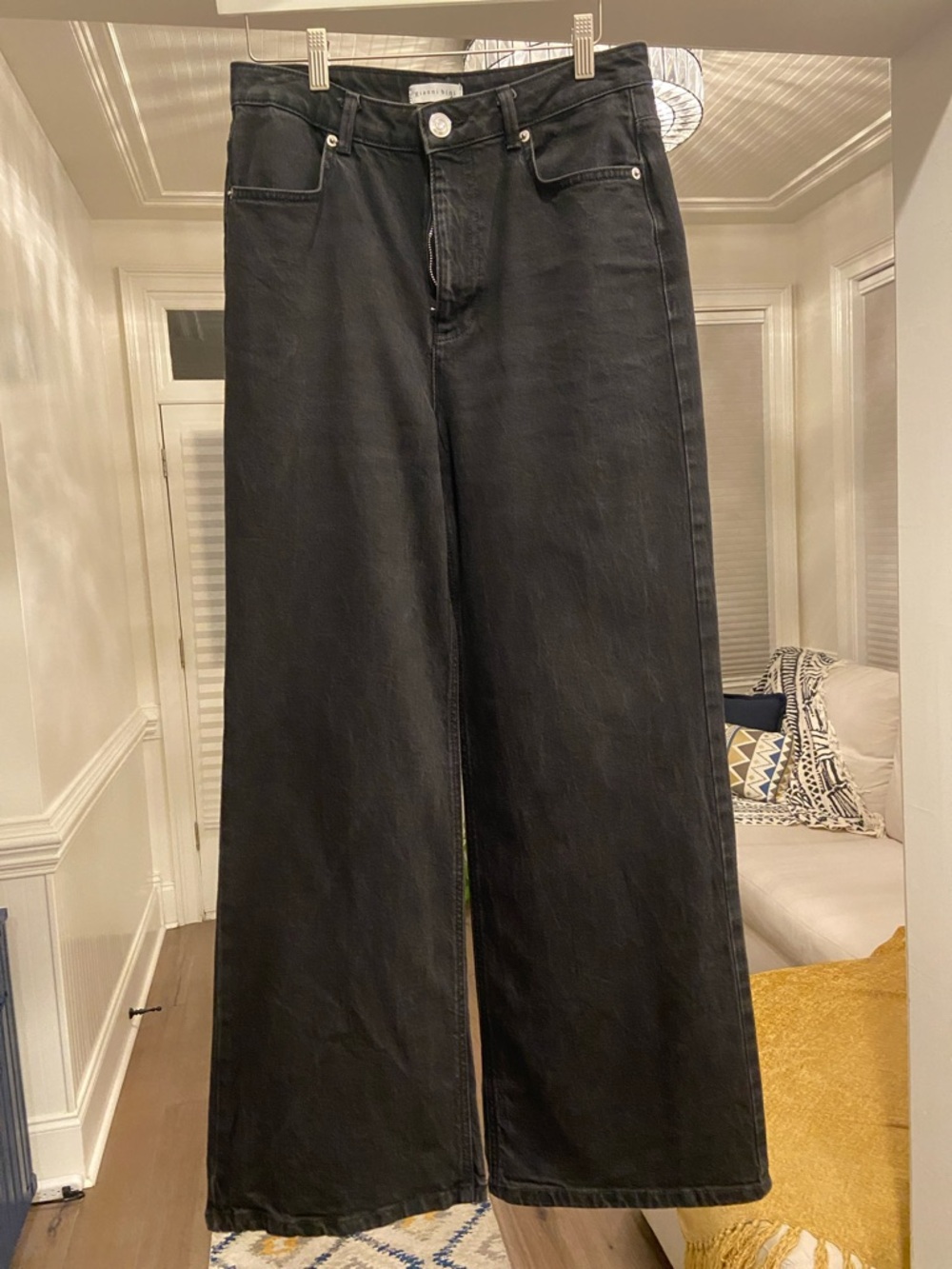 Gianni Bini Black Wide-Leg Jeans with High Rise